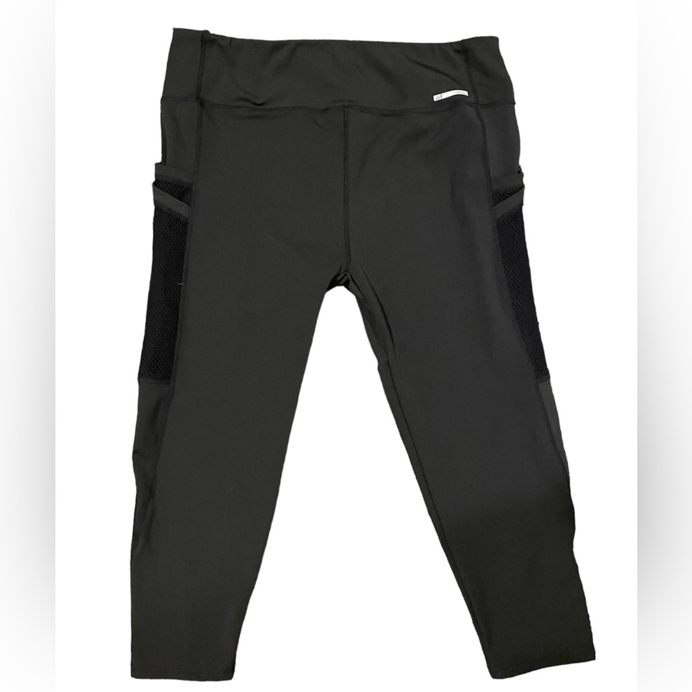 JGX Compression Womens Athletic Leggings Size 1X Black Cropped Shape Enhancing